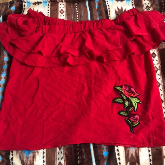 Beautiful Red Off the shoulder top! - Picture 1 of 3
